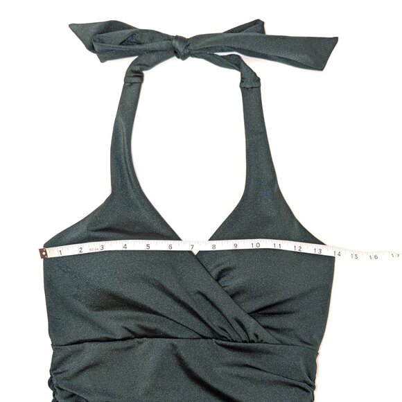 NWOT Boden | LONG Levanzo Halter One Piece Swimsuit Forest Green | Size 6L - Picture 7 of 11